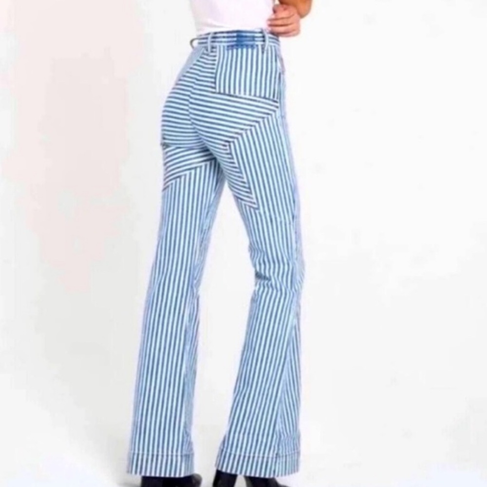 REVICE Denim Star Jeans Striped Flare Retro Size 31